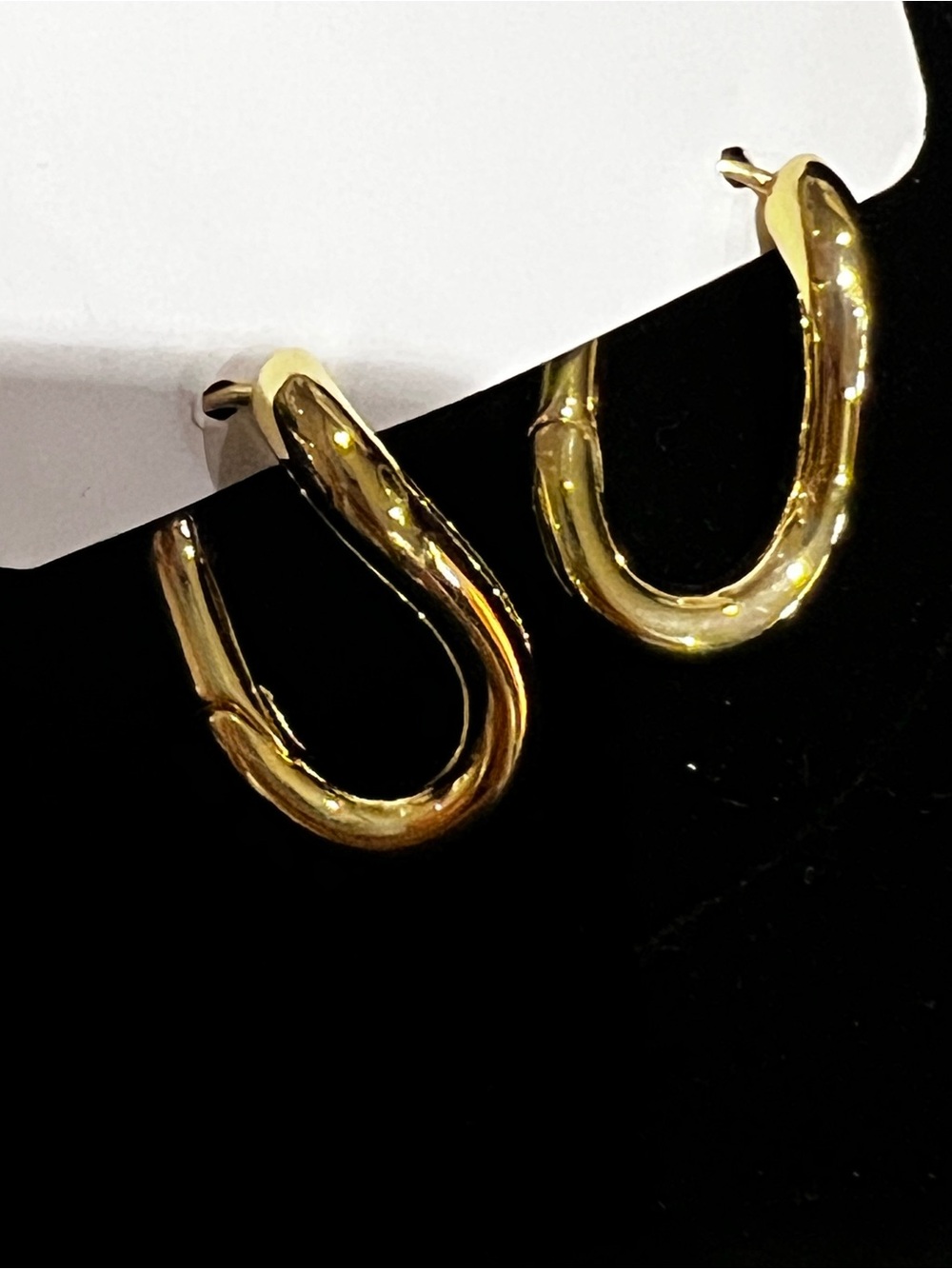 Gold-Tone Minimal Hoop Earrings  irregular shape  NWT